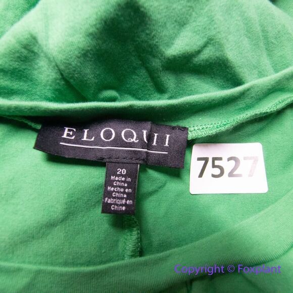 New! Eloquii Women's Plus Size Cross Front Flutter Sleeve Dress in green, 20 - Picture 15 of 16